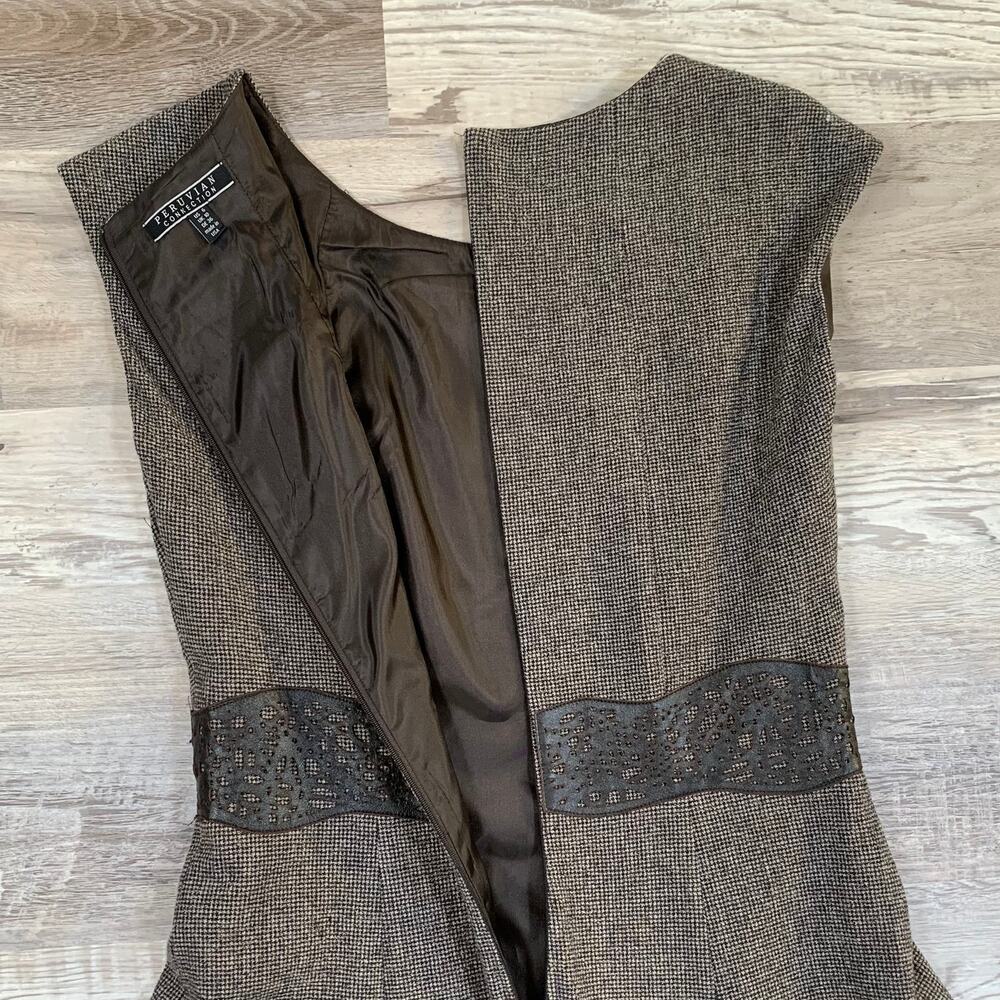 Peruvian Connection Wool Blend Houndstooth Dress … - image 5